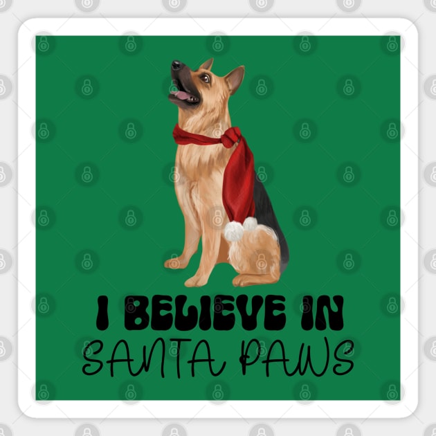 Santa Paws German Shepherd Christmas Magnet by Curio Pop Relics